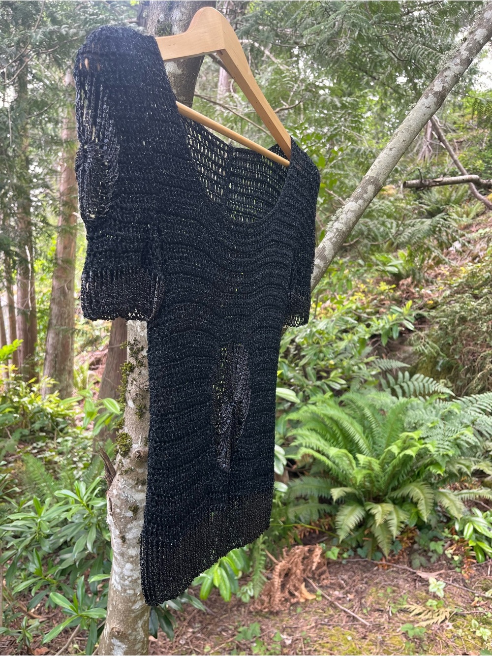Black Beaded Vintage Top